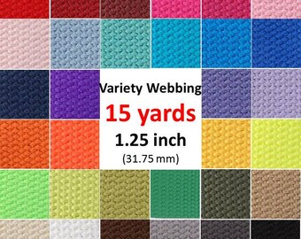 Cotton Webbing 15 yards Key Fobs Belts Purse Bag Straps Leash You Pick Colors