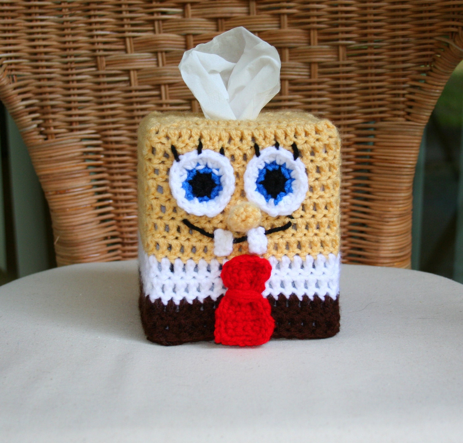 Crochet Pattern Spongebob Tissue Box Cover