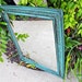 Turquoise Frame /Dark Walnut Stain Accent / Distressed /Shabby Chic / Upcycled / Mirror