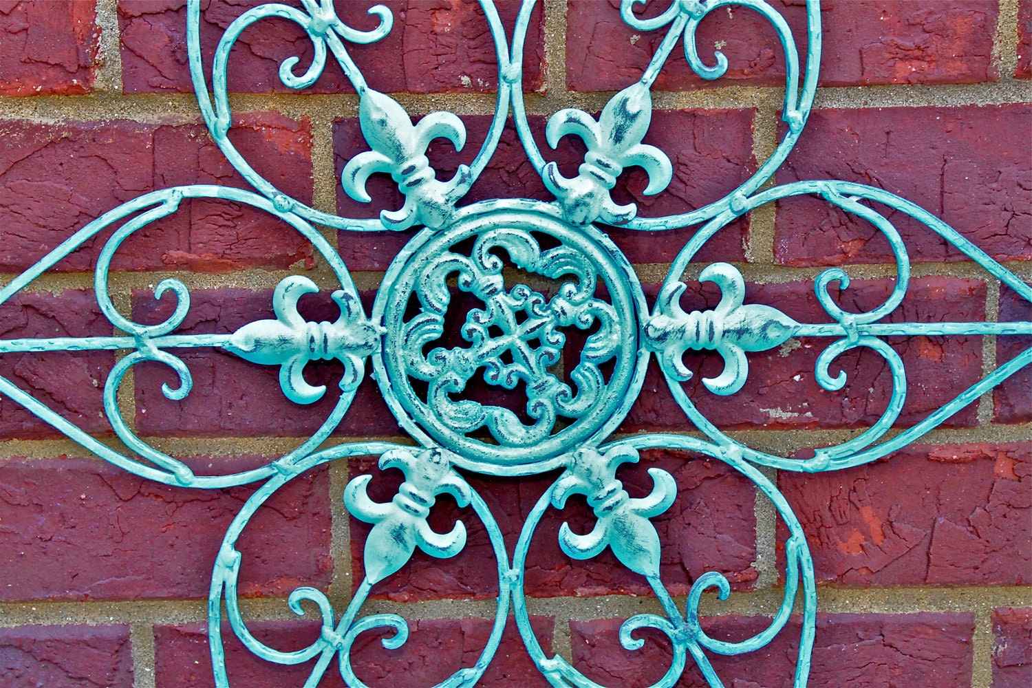 Teal Coloured Metal Wall Art : Metal Wall Art Teal painting Abstract