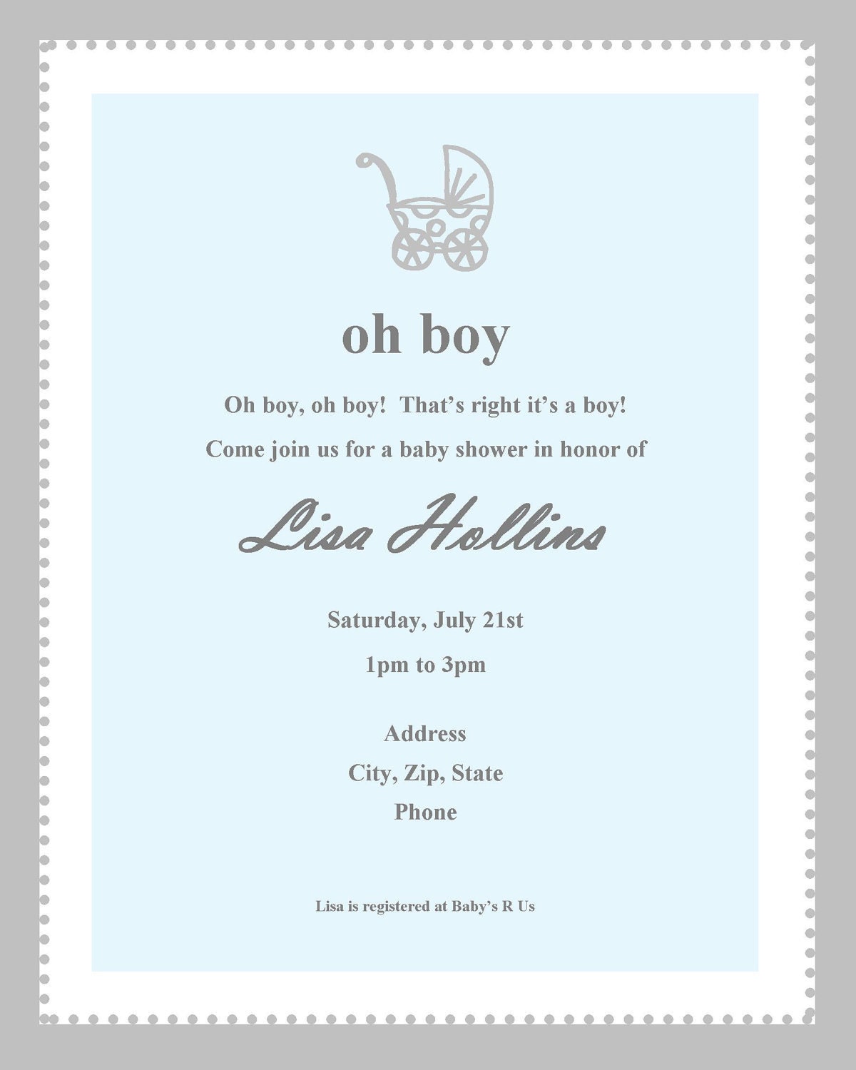 Baby Boy Shower Invitations Wording Ideas Oh boy baby shower