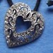 Heart Vintage Style Crystal Pendant Bead with Cord Destash