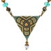 OOAK Triangle pendant turquoise "Indian summer 2" Gift under 50