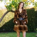 SALE Faux fur coat with belt in brown small/medium
