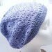 Crochet Lacy Beret Lilac Purple Lavender Slouchy Hat Cap