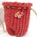 Reserved for Cindy Loom Knit Garnet Drawstring Bag