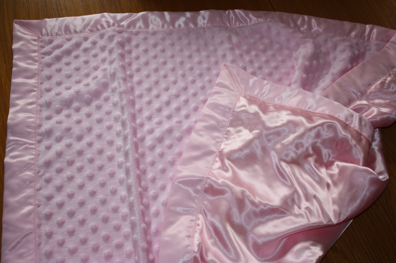 Soft and silky pink minky baby blanket