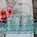 Upcycled Turquoise Metal Shelf - Cottage/Shabby Chic