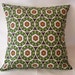 CLEARANCE SALE Single 16 x 16 Pillow Cover: Green, Salmon, and Cream Circles