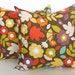 TWO 18 x 18 Brown and Turquoise Flowered Pillow Covers - Decorative Pillow Covers