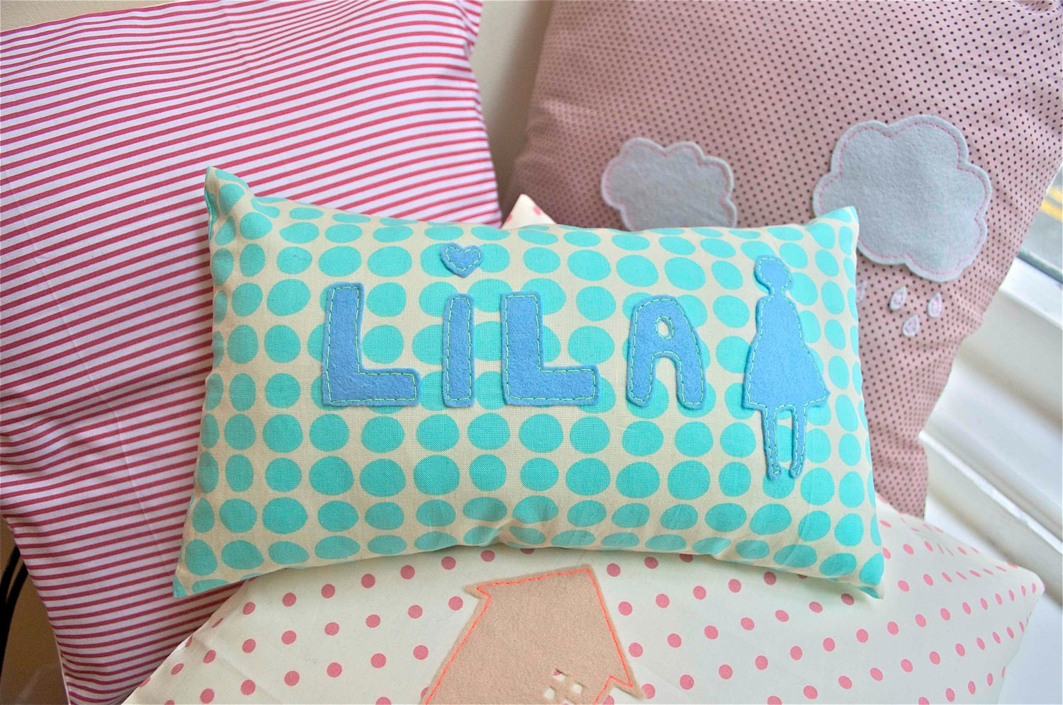 personalized cushion by fredandthekids on Etsy