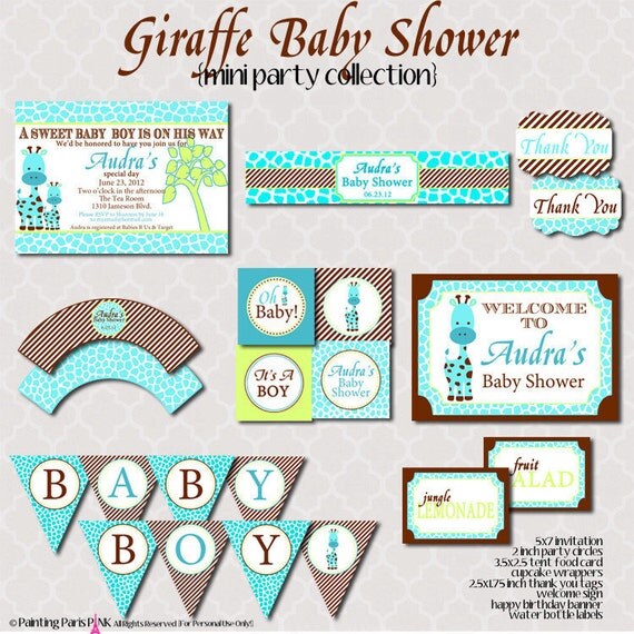 items-similar-to-giraffe-baby-shower-mini-printable-party-collection