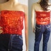 80s Tube Top / Sequin Tube Top / Red Tube Top / Red Disco Tube Top / Vintage Tube Top / 70s Tube Top