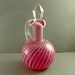 Vintage Cruet Fenton Art Glass Cranberry Opalescent Swirl