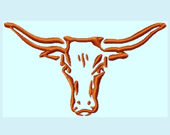 Longhorn Embroidery Designs 3 sizes INSTANT DOWNLOAD