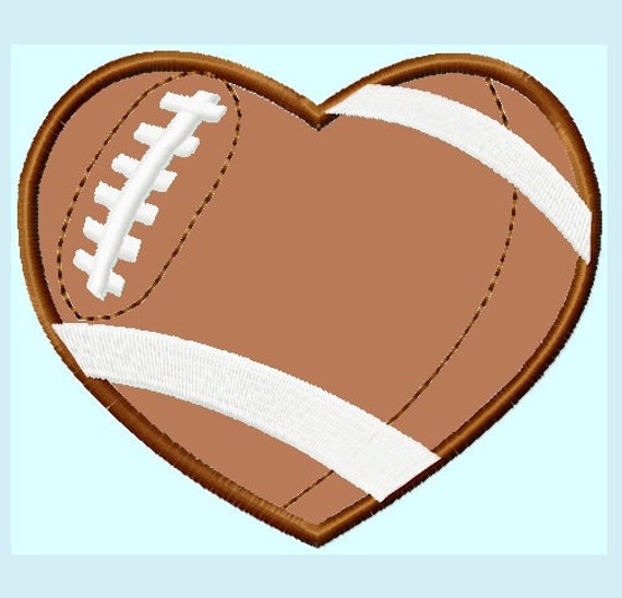 Football Heart Applique Embroidery Designs 7 sizes hoops