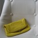 Vintage Yellow Leather Purse - Fold Over Frame Clutch