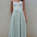 vintage 80s long mint green button up skirt-Medium/Large Skirt