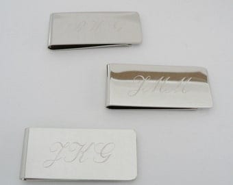 Three Personalized Money Clips - Groomsman Gifts Engraved Free, FAST Shipping