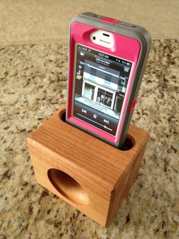 Wooden iPhone Speaker / Stand NO Electricity needed Makes a