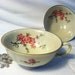 Vintage shabby chic teacups by Zeh Scherzer, Bavaria, Germany, with pink flowers