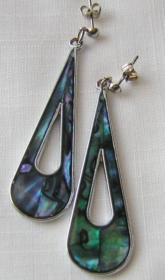 vintage abalone earrings