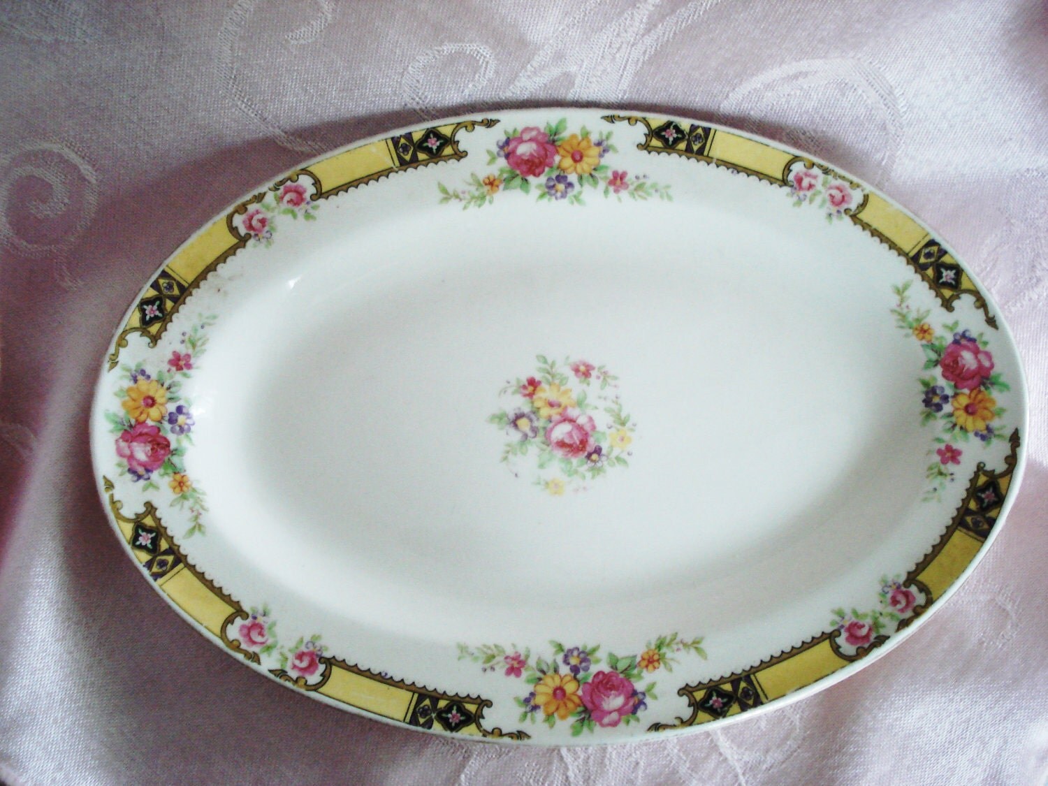 Vintage E.M. Knowles China Small Platter SemiVitreous China
