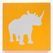 Organic Rhino Print - Sunshine / Light Gray - 12" x 12"