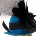 vintage. HAT. dark turquoise. NOS. wool. BOLLMAN. feathers. 1940s. felt.