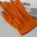 vintage. ORANGE. small. GLOVES. scalloped. 1950s. tangerine.