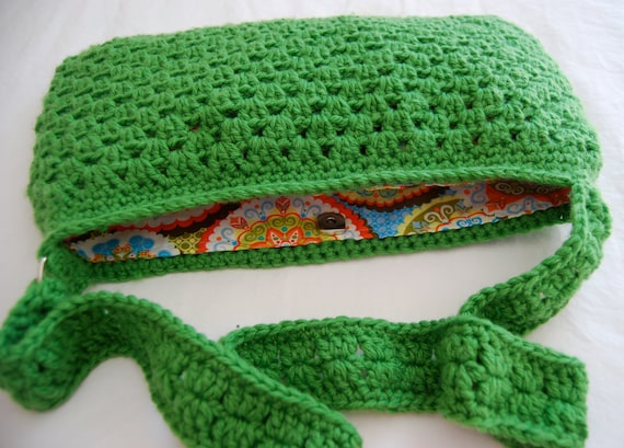 Crochet Pattern Granny Stripe Messenger Bag
