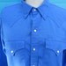 1960s Rockmount Western Colbolt Blue Snapfront Shirt