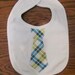 Baby Boy Tie Bib - Blue and Green Plaid