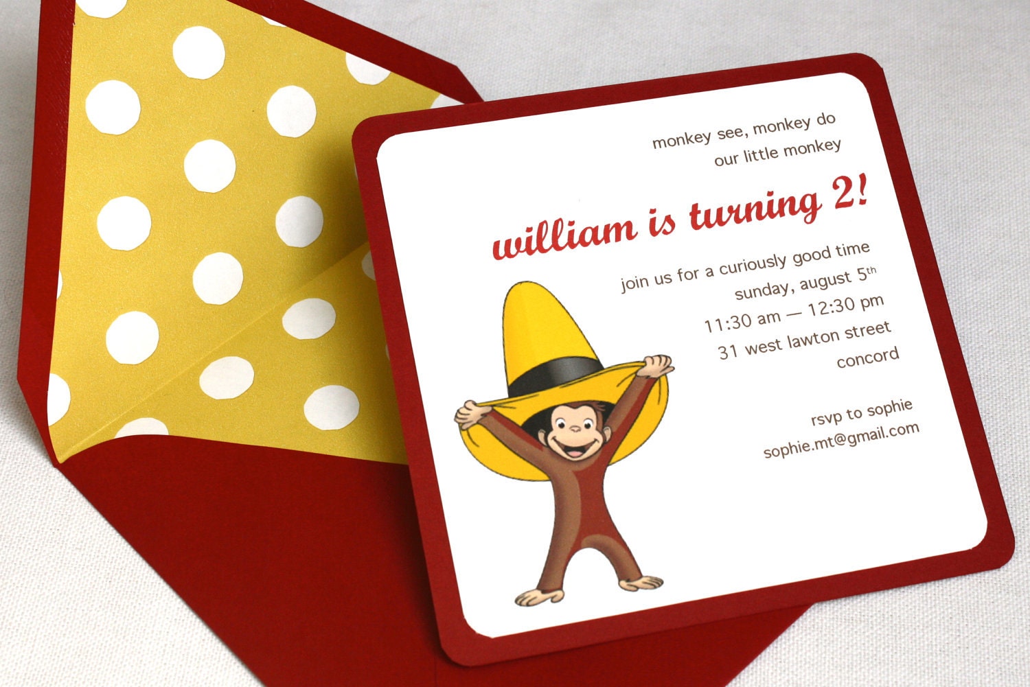 Curious George Party Invitations 2