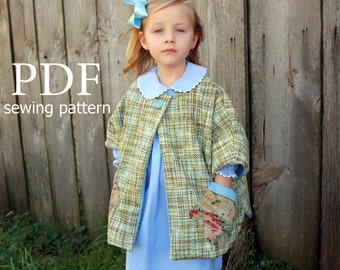 Good Dog Car Coat PDF Pattern. Girl or Boy jacket pattern.