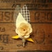 Natural Birch Rose Boutonniere with Gingham
