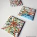 Map Magnets. Set of 3. Fridge magnets. Recycled atlas. Map book of France. Europe. Paris. Lyon. Marseille