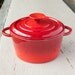 Gorgeous Red Cast Iron French Oven, MADE IN FRANCE, 1.75 quarts