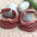 Fake Gauge Earrings, "Saba Swan" Naturally Organic, Wood, Hand Carved, Tribal