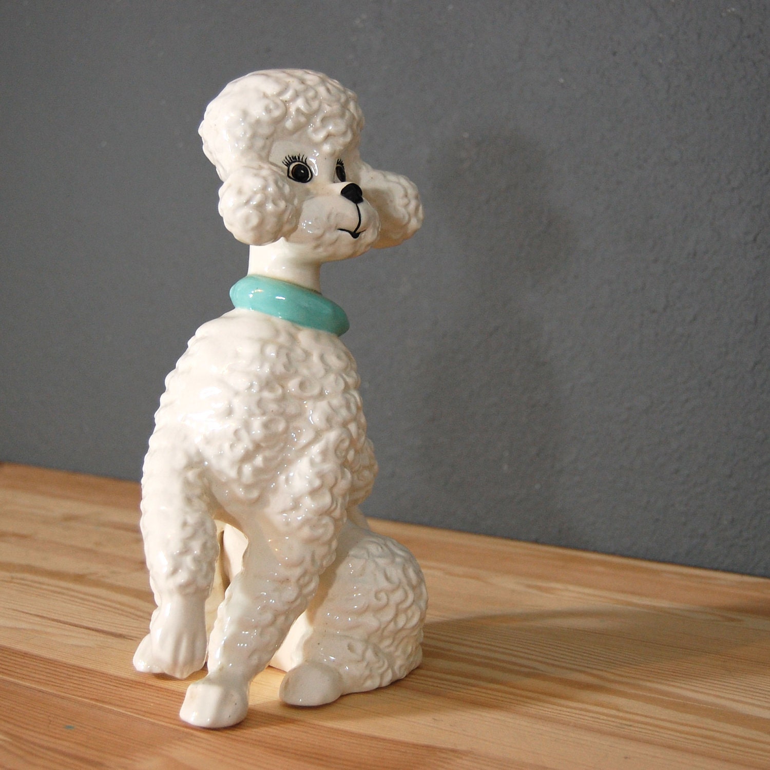 Vintage Poodle Statue / Ceramic Dog by naturalstatevintage on Etsy