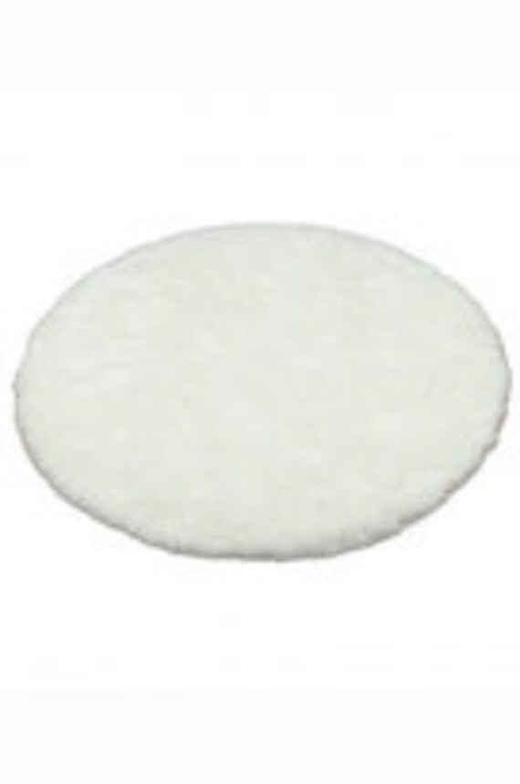 5' Shaggy Faux Fur White Round Circle Rug by NotTooShaggy on Etsy