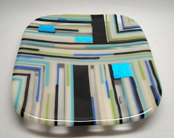 Fused Glass Plate - Strip Plate - CIG1748
