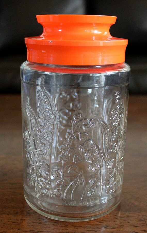 Vintage Lilies of the Valley Anchor Hocking Tang Jar