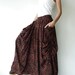 NO.48 Orange-Black-Dark Blue Cotton Abstract Printed Skirt