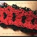 RESERVED for Therese Taylor - Goth Harlequin Crocheted 2 sided bracelet - 7.5" - OOAK
