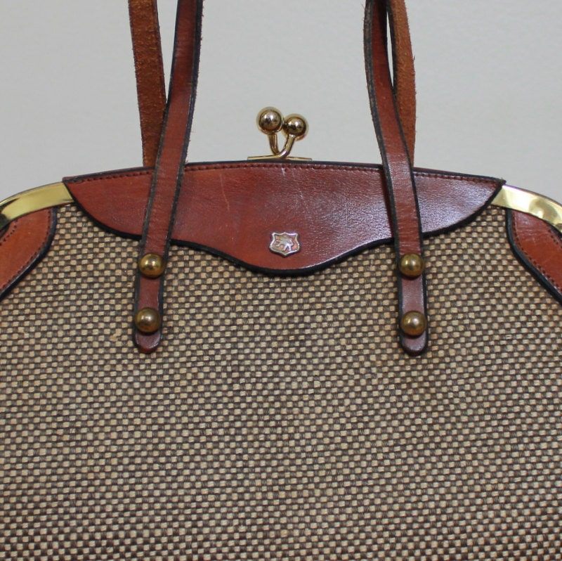 tweed leather bag
