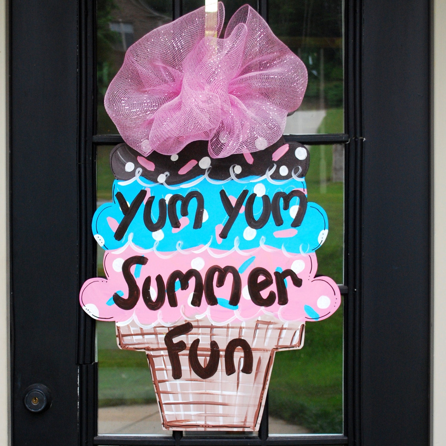 Door Hanger: Ice Cream Cone Summer Front Door Decoration