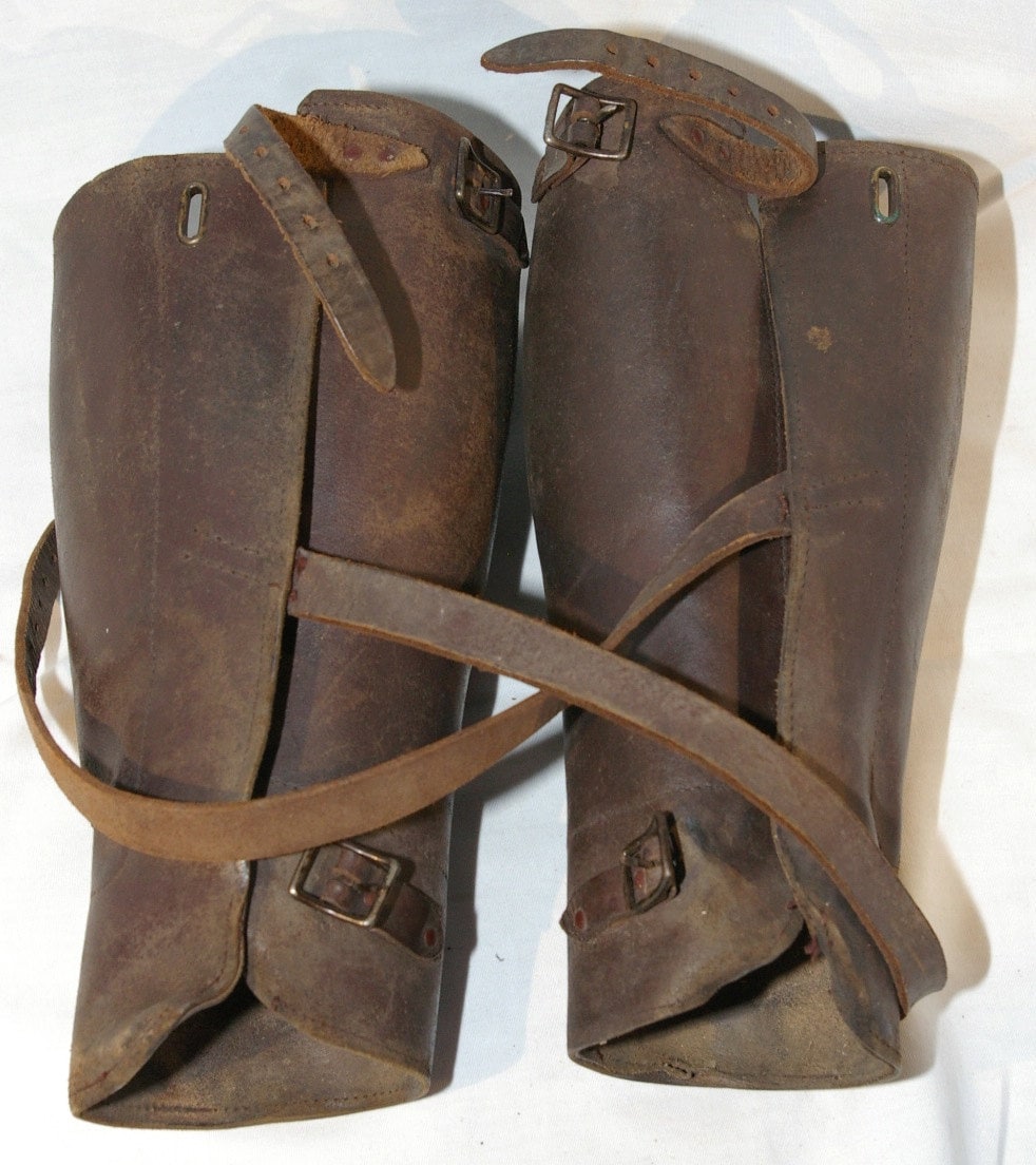 Pre World War One Heavy Leather Puttees U. S. Cavalry