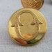 Set of SIX (6) Antique Brass or Gold Colored Superior Quality Metal Buttons Made In England Letter "O"
