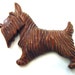 Hand Carved Wood Scotty Dog For Brooch Jewelry or Upcycle Vintage